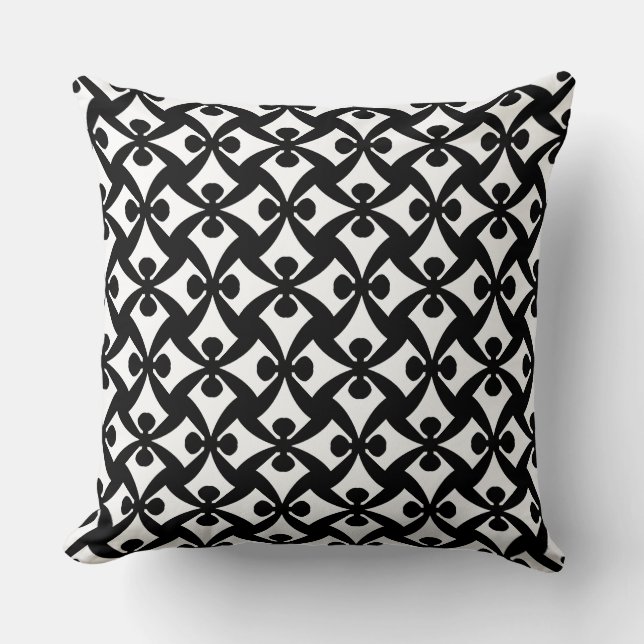 Oreiller noir et blanc Motif fou (Recto)