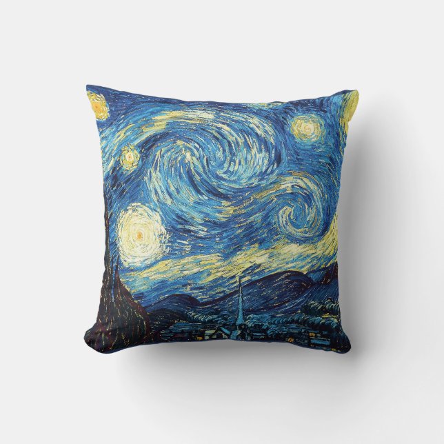 Oreiller Nuit étoilée de Vincent Van Gogh (Recto)