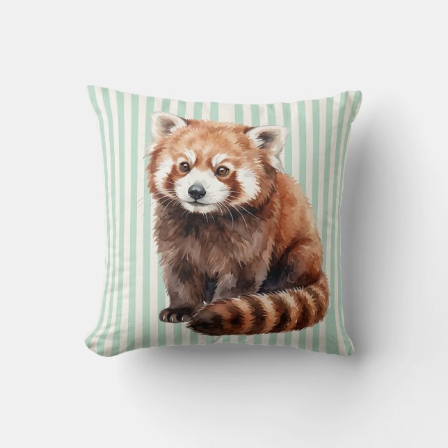 Oreiller Panda Rouge Aquarelle (Recto)