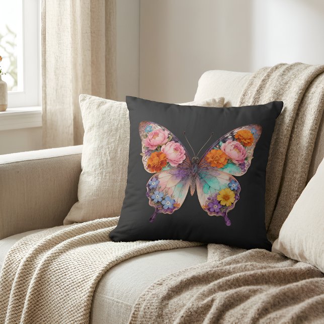 oreiller papillon floral bohème décoration maison (Créateur téléchargé)