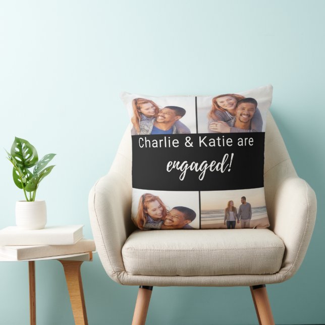 Oreiller personnalisé avec collage de couple (Chaise)