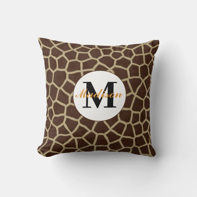 Oreiller personnalisé avec impression de girafe (Recto)