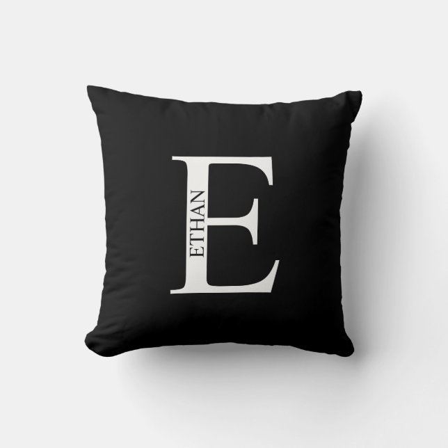 Oreiller personnalisé avec monogramme et nom (Recto)