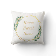 Oreiller personnalisé avec motif feuille et or