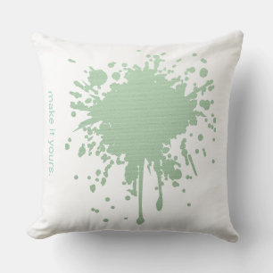 Oreiller personnalisé avec tache d'encre verte – F