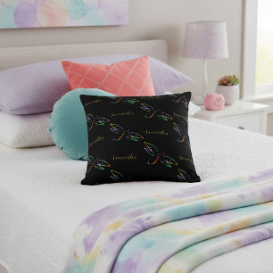 Oreiller personnalisé coloré en forme de libellule