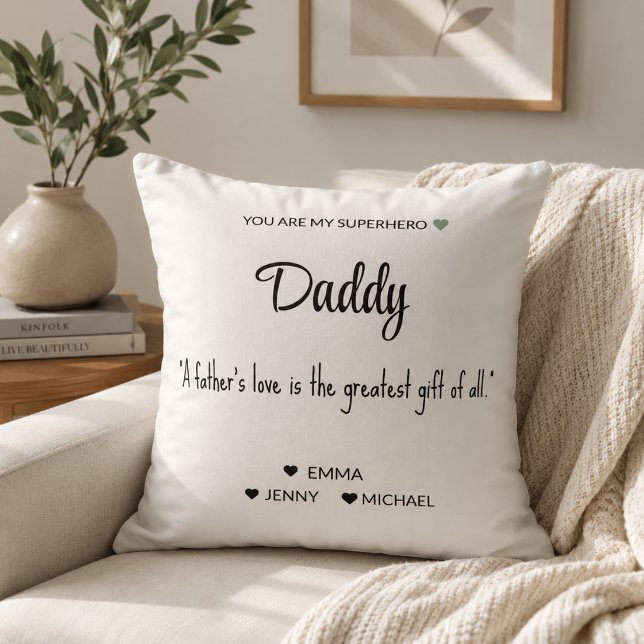 Oreiller personnalisé de papa super-héros (Créateur téléchargé)