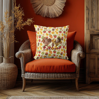 Oreiller personnalisé double cœur photo Kawaii Fru