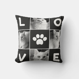 Oreiller personnalisé empreinte de patte LOVE pour