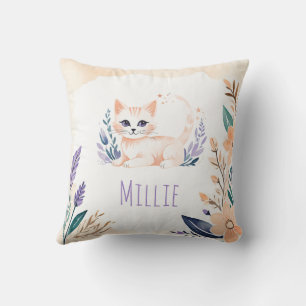 Oreiller personnalisé en forme de chaton mignon -