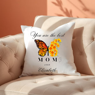 Oreiller personnalisé Fête des Mères Papillon Flor