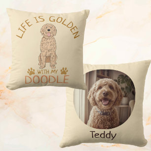 Oreiller personnalisé La vie de Golden Doodle est