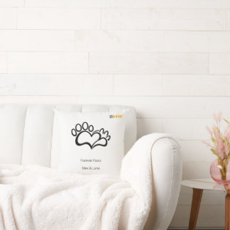 Oreiller personnalisé minimaliste chien chat patte