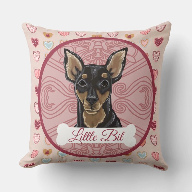 Oreiller personnalisé Pinscher nain (Recto)
