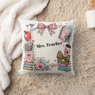 Oreiller personnalisé pour enseignant, style migno