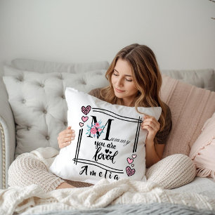 Oreiller personnalisé pour maman à motif floral