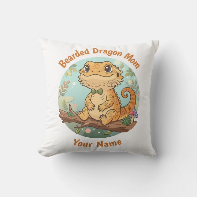 Oreiller personnalisé pour maman de dragon barbu (Recto)