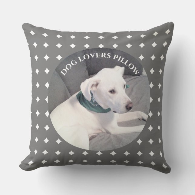 Oreiller pour amoureux de chiens Photo d'un mignon (Recto)