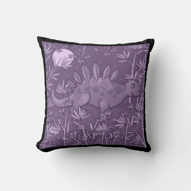 Oreiller pour enfants au dinosaure violet (Recto)