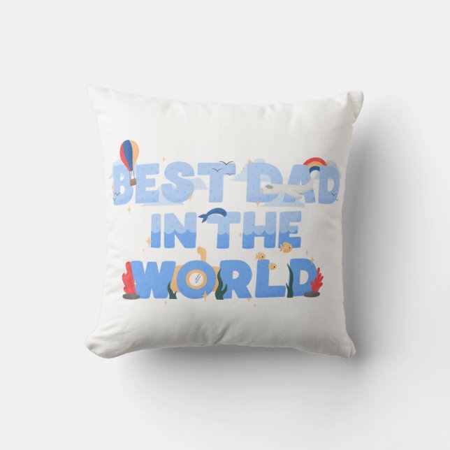 Oreiller pour papa au thème de voyage mignon (Recto)