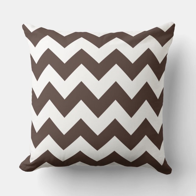 Oreiller rayé en zigzag marron (Recto)