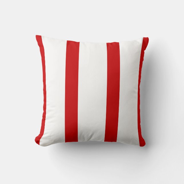 Oreiller rayé rouge et blanc (Recto)