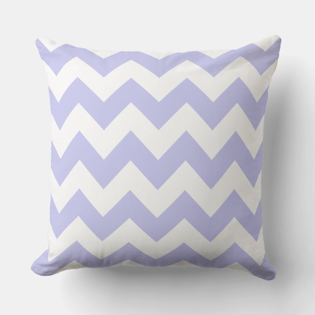 Oreiller rayé zig zag bleu bébé (Recto)