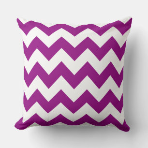 Oreiller rayé zig zag violet