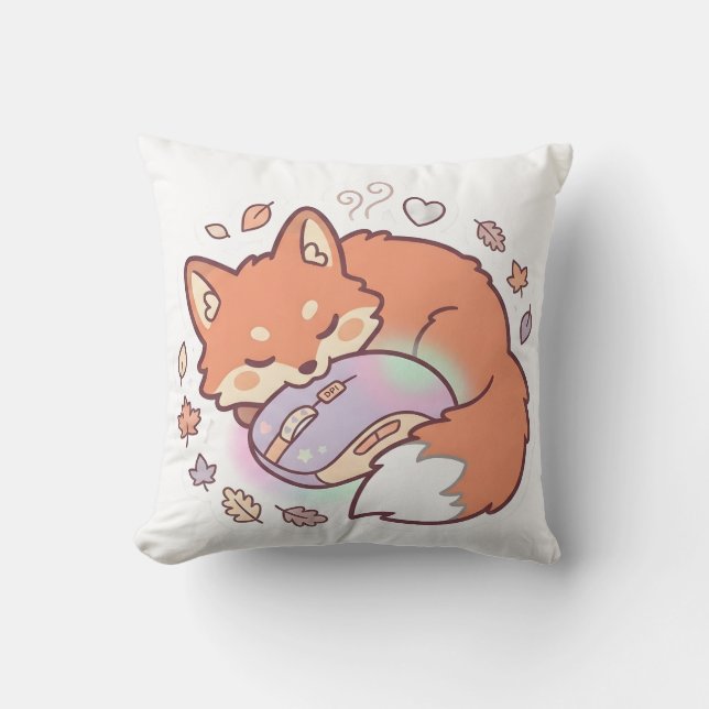 Oreiller Renard Joueur Mignon Endormi (Recto)