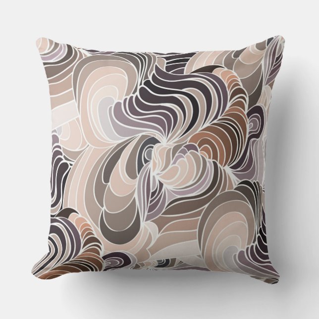 Oreiller réversible lavande/taupe multicolore (Recto)