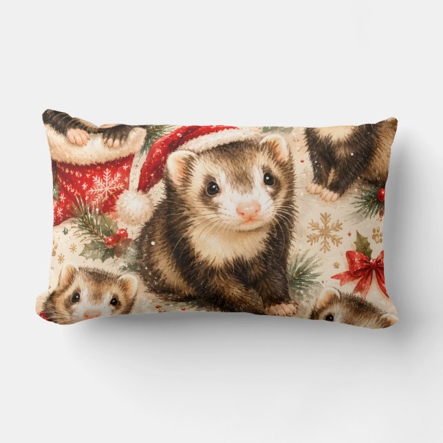 Oreiller Rêves de Furet de Fêtes Cozy (Recto)