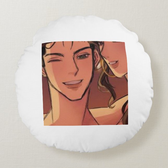 Oreiller Rond Doux à Jeter – Coussin Décoratif pou (Devant)