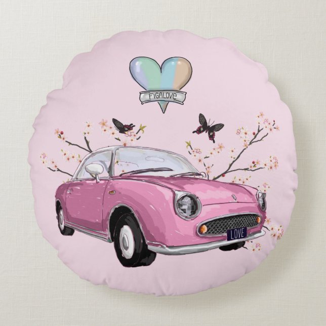 Oreiller rond Pink Figaro - coussin rond (Devant)