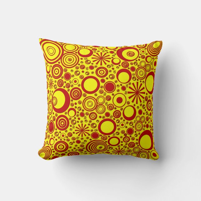 Oreiller rond rouge-jaune (Recto)