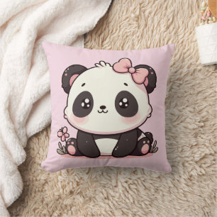 Oreiller rose bébé panda adorable