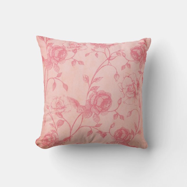 Oreiller rose Floral (Recto)