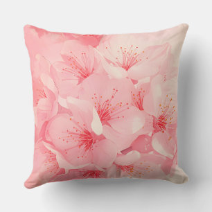 Oreiller rose Floral - Design en fleurs de cerisie