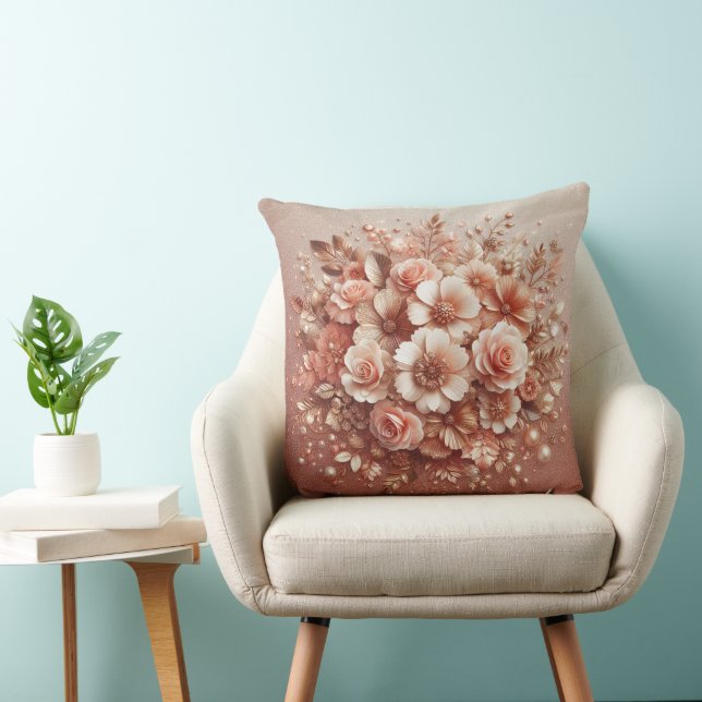 Oreiller rose-poussoir 3D Floral (Chaise)