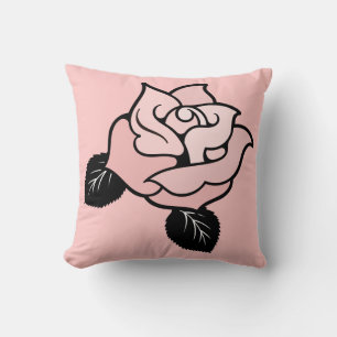 Oreiller rose rose moderne stylisé