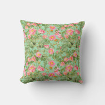 Oreiller Rose Rose Vintage en Mint Aqua