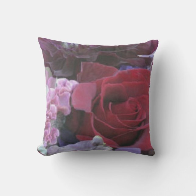 Oreiller Rose Velours Rouge (Recto)
