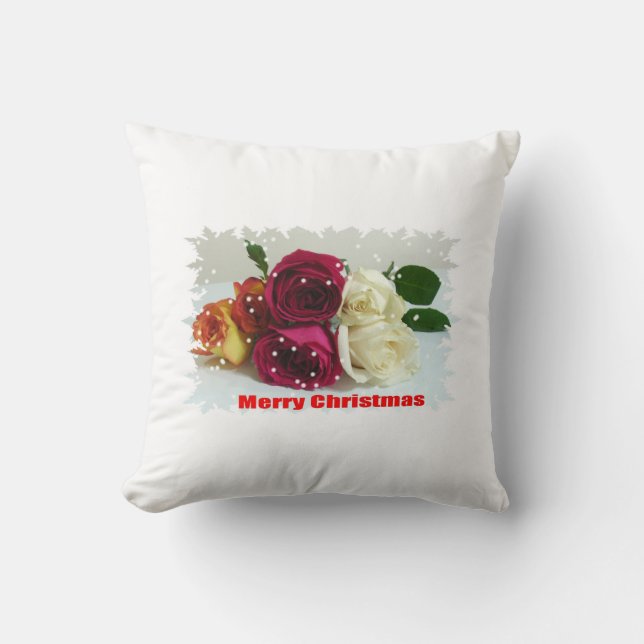Oreiller Roses Joyeux Noël (Recto)