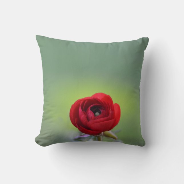 Oreiller rouge Ranunculus Blossom (Recto)