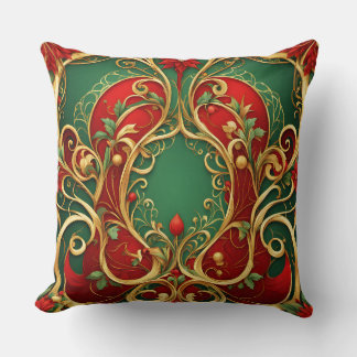 Oreiller rouge vert de Noël