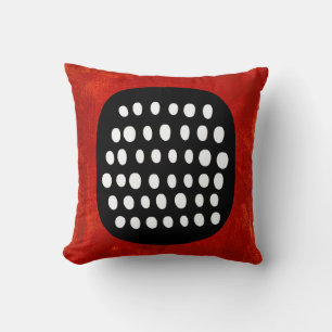 Oreiller simple noir blanc et rouge