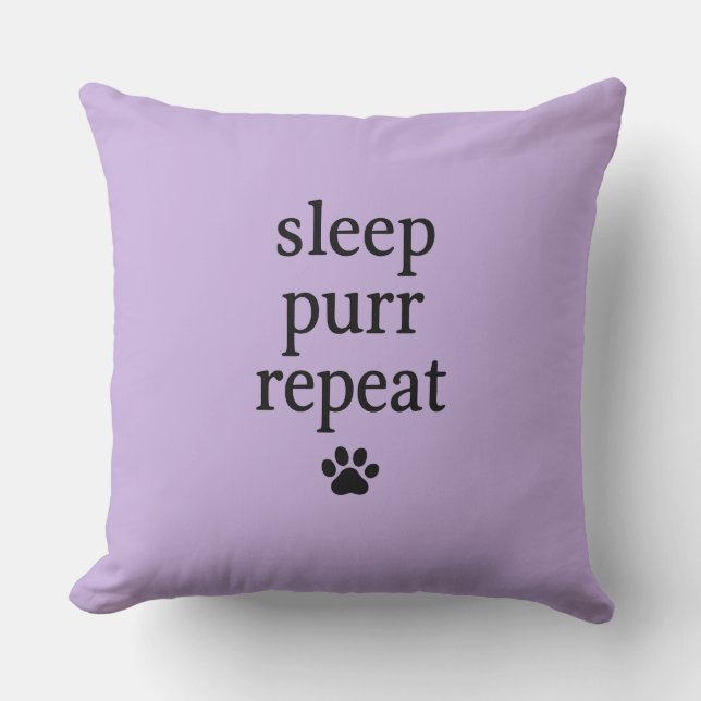 Oreiller Sleep Purr Repeat – Accent pour amateur d (Recto)