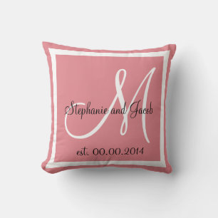 Oreiller souvenir de mariage Rose Poussiéreuse