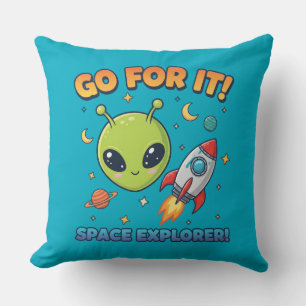 Oreiller spatial d'alien mignon - Allez-y l'explor