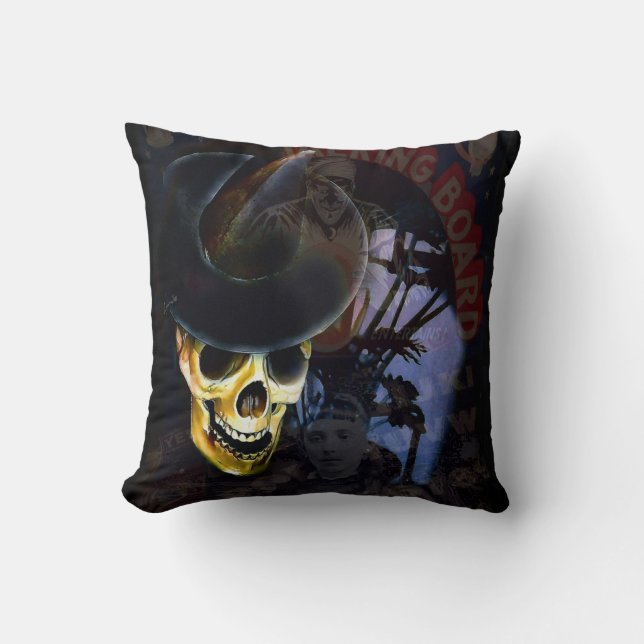 Oreiller squelette parlant Halloween (Recto)