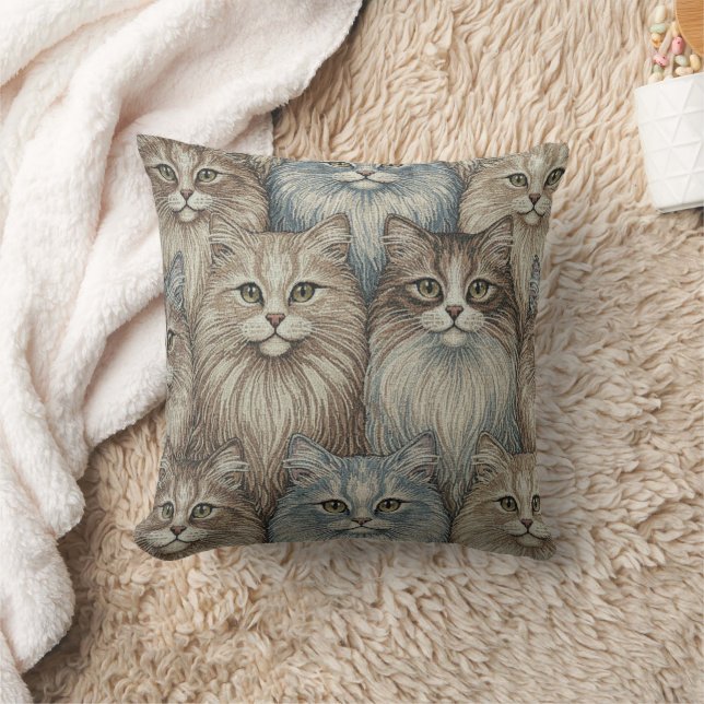 Oreiller Tapisserie Chat Vintage (Couverture)